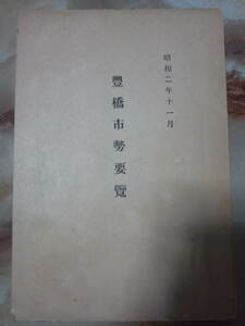 昭和2年[豊橋市勢要覧(汚れ傷み)]巻末折込豊橋市街地図/歩兵第十八連隊、第十七旅団司令部