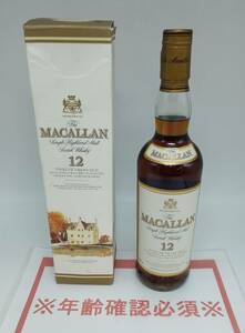 Y89◎【未開栓】THE MACALLAN マッカラン 12年 シェリーオークカスク 旧ボトル 700ml 40% 箱付き 洋酒 古酒