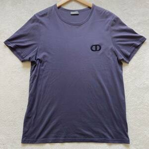 【超稀品・現行タグ】 DIOR HOMME ディオールオム メンズ 半袖 Tシャツ トップス カットソー CDアイコン 刺繍 パープル XL