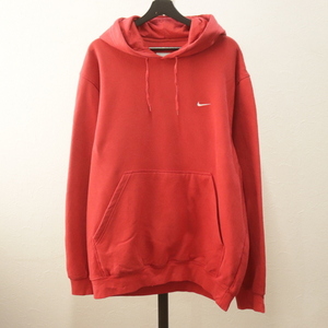 a115 2003年製ビンテージ NIKE ナイキ スウェットパーカー■00s 表記Lサイズ レッド 赤 アメカジ トレーナー フーディー 古着卸 古着 90s