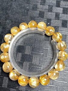 即決 0208f834 天然美品★【80A黄金タイチンルチル】★ブレス 11.8mm（新品）