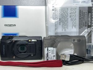 ◆美品◆OLYMPUS オリンパ Tough TG-6 ブラック コンパクト デジタルカメラ ケース 32GBメモリ 元箱 即決送料無料