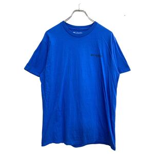 Columbia 半袖 プリント Tシャツ Lサイズ コロンビア バックプリント ブルー コットン 古着卸 アメリカ仕入 t2409-3675