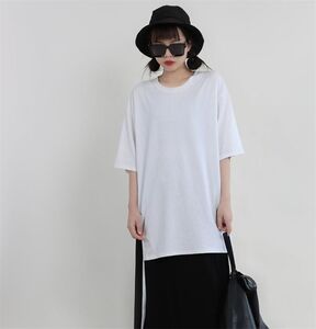 新品/ サイドスリットTシャツ / 【WHITE】ホワイト