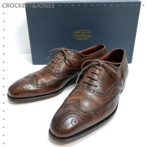 極美品 クロケットアンドジョーンズ CROCKETT&JONES レザーシューズ/紳士靴/CLIFFORD ダークブラウン 5ハーフD（4914)aij