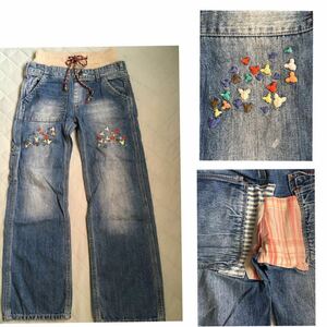 ユーズド mps DISNEY JEANS ディズニージーンズ 130 ミッキーマウス パッチワーク