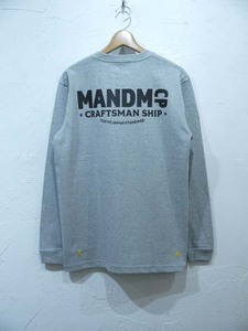 M&M PRINT L/S T-SHIRT(23-MT-004)/M.GRAY/Lsize/新品未使用