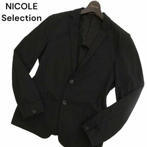 NICOLE Selection ニコル セレクション 通年★ 背抜き アンコン テーラード シャツ ジャケット Sz.48　メンズ 黒　C4T01395_2#O