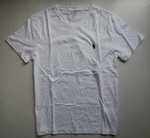 ポロラルフローレン　半袖　Tシャツ　メンズ　ファッション　ホワイト　白　S　Vネック　新品