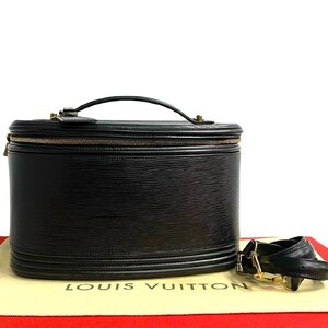 極 美品 LOUIS VUITTON ルイヴィトン ヴィンテージ ニース バニティ エピ レザー 本革 2way ハンドバッグ ショルダーバッグ ノワール 38091