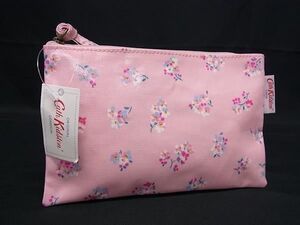 ■極美品■ Cath Kidston キャスキッドソン コーティングキャンバス フラワー 花柄 ポーチ マルチケース 小物入れ ピンク系 DE8973