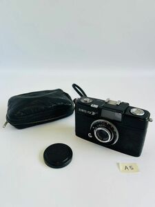 A5P OLYMPUS-PEN W オリンパスペンW E.zuiko-w 1:2.8 f:25mm ケース付き ペンシリーズ フィルムカメラ ハーフカメラ ブラック