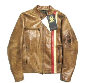 ブラットピットさん着用 /イタリア製 Belstaff ベルスタッフ レザー ライダース ジャケット/M/ブラウン系/ヴィンテージユーズド加工