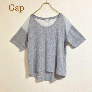 ギャップ GAP XSＴシャツ カットソー テールカット グレー ショート