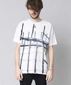 19SS NO ID　BLACK　鉄柵　Tシャツ　カットソー　サイズフリー　定価8580　NOID ノーアイディ　