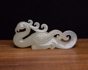 【聚寶齋*和田玉精彫*鵝如意】置物 賞物 中国古美術 極美品 造型精美