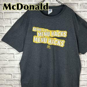 McDonald マクドナルド メニューハック プリント Tシャツ 半袖 輸入品 春服 夏服 海外古着 会社 企業 ファストフード ジャンクフード