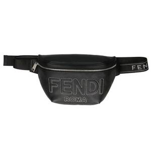 フェンディ FENDI 7VA562 AP15 ロゴエンボス刺繍レザーボディバッグ 新古品 SB01