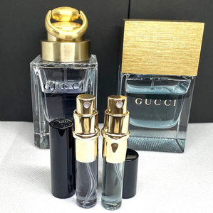 ★グッチ香水・★特選2種・GUCCI MADE TO MEASURE EDT.★3.5ml & POUR HOMME II EDT.★3.5ml SPRAY(画像前方の小(黒)スプレー2本のみ出品)