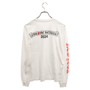 CHROME HEARTS クロムハーツ 24SS NY 2024 L/s tee リップ&タン プリント 長袖Tシャツ カットソー ホワイト