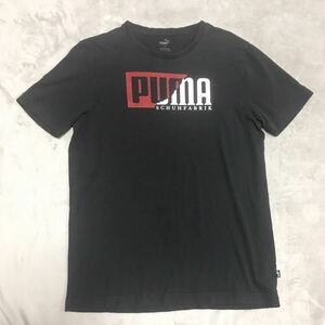 PUMA プーマ 半袖Ｔシャツ ボックスロゴ　黒　赤　白　サイズL　ベロアプリント メンズ