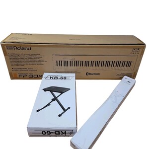 1円【未使用】Roland ローランド 電子ピアノ 88鍵盤 FP-30X 2023年製★キーボードスタンド KS-29WA★ベンチ KB-60 250202