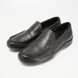 GQ4187▽イタリア製 プラダスポーツ/PRADA*レザーシューズ*ローファー*ドライビングシューズ*スリッポン*38（24cm相当）ダークブラウン*靴