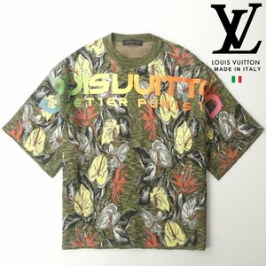 極美品 イタリア製 LOUIS VUITTON ルイ ヴィトン HEN98W 18SS Bloom Space Dye Jacquard Knit ブルームスペースダイジャガードニット XL