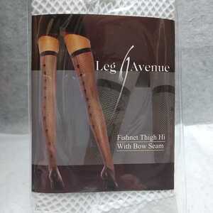 LEG AVENUE 9017WH サテンリボン・バックシーム・ストッキング　O/S　サテンリボン・バックシームの網タイツ　白　Leg Avenue 