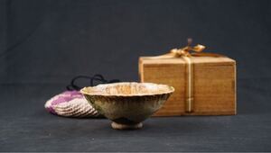 幕末期 名工 加藤春岱 古瀬戸 織部釉 夏茶碗 時代名品 茶道具 古美術品 I101