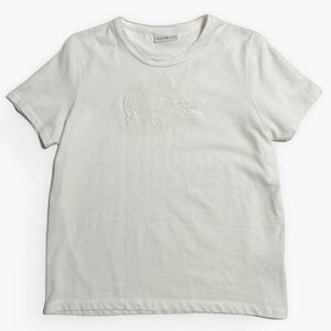 LACOSTE ☆ SPORT 同色 ワニ ロゴ 刺繍 ホワイト Tシャツ 半袖 ホワイト 38 春夏 大人カジュアル 人気 定番 ラコステ スポーツ■SAP367