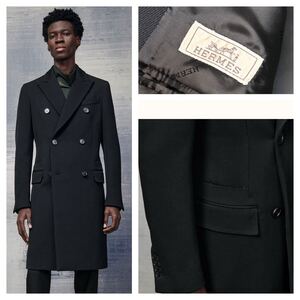 HERMES エルメス　2022AW　奇跡の未使用品！最高級！90万！　24 City Croise coat ヴァージンウール　チェスターコート　５２