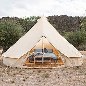 パオテント 大型キャンプテント 5-8人用 屋外 インディアンベルテント ファミリーテント 家族用 自動運転 旅行