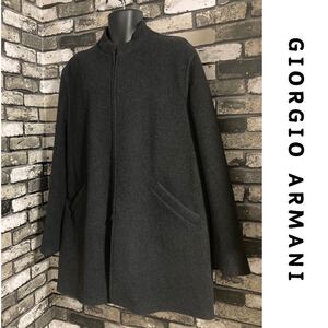 【希少サイズ】 GIORGIO ARMANI アルマーニ ウールコート ダークグレー XL