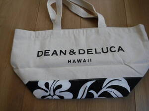 税不要特価 新品 正規品!DEAN＆DELUCA ディーン＆デルーカ ハワイ限定 花柄 ハイビスカス柄 大きめロゴ トートバッグ♪エコバッグ⑨