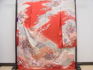 平和屋1■豪華振袖　駒刺繍　鴛鴦花車文　金彩　逸品　CAAB6729ev