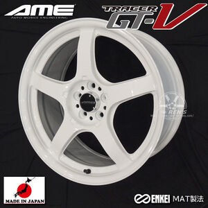 送料無料 4本セット ENKEI 製 国産 ホイール GR 86 BRZ カローラスポーツ AME トレーサー GT-V ホワイト 17inch 8.5J +45 5穴PCD100