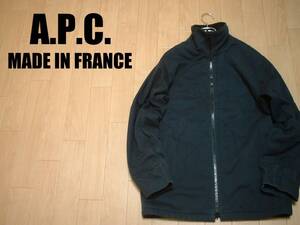 高級フランス製A.P.C.ブランケットキャンバスジャケットS(JPN-M程)ジップアップ正規アーペーセーAPCカバーオールMADE IN FRANCEデトロイト