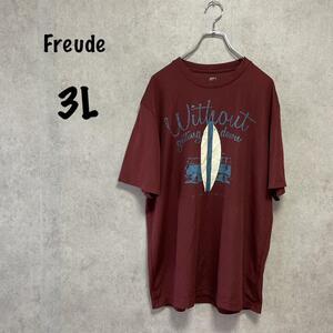 【Freude】ビッグプリントTシャツ（3L）メッシュ＊DRY＊大きめ＊