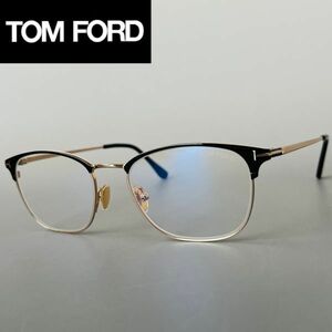 トムフォード メガネ ■TOM FORD■ メンズ レディース【新品】サーモントブロー ブラック ゴールド 黒 金 ハーフリム ブロー 眼鏡