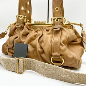 miu miu ミュウミュウ 2way ハンドバッグ がま口 ロングハンドル