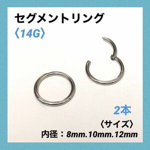 2本　セグメントリング　14G内径12mm ボディピアス