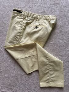 PT01 size50くらい コットンスラックス ストレッチ スリムフィット イエロー Elephant Beach 