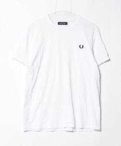 「FRED PERRY」 半袖Tシャツ M ホワイト メンズ