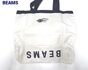 未使用【BEAMS レジャーバッグ White/Navy ビームス レジャーバッグ バック ホワイト/ネイビー MEN