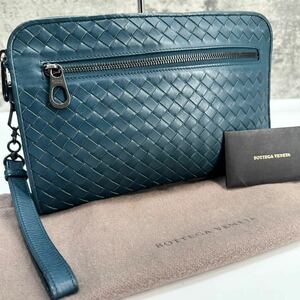 ◆希少カラー◆極美品◆BOTTEGA VENETA●ボッテガヴェネタ イントレチャート クラッチバッグ ビジネスバッグ セカンドバッグ メンズ レザー