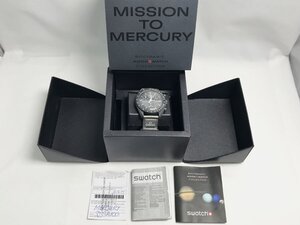 ◆動作品 ムーン スウォッチ×オメガ ミッション トゥ マーキュリー 腕時計 SO33A100 OMEGA × SWATCH Mercury クオーツ 取説箱付き