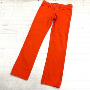 1633◎ Abercrombie&Fitch アバクロンビー&フィッチ パンツ ボトムス ズボン フライボタン 蛍光色 オレンジ メンズ31