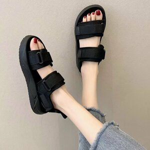OHJ511☆夏の女の人のお父さんのサンダル女の新しいモデルの百合網の赤い女の靴の厚底の松の餅のカジュアルな靴です