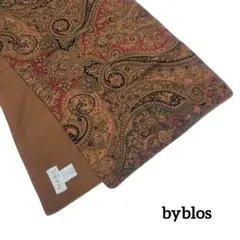 【美品】byblos ストール 136×34 ペイズリー ブラウン レーヨン